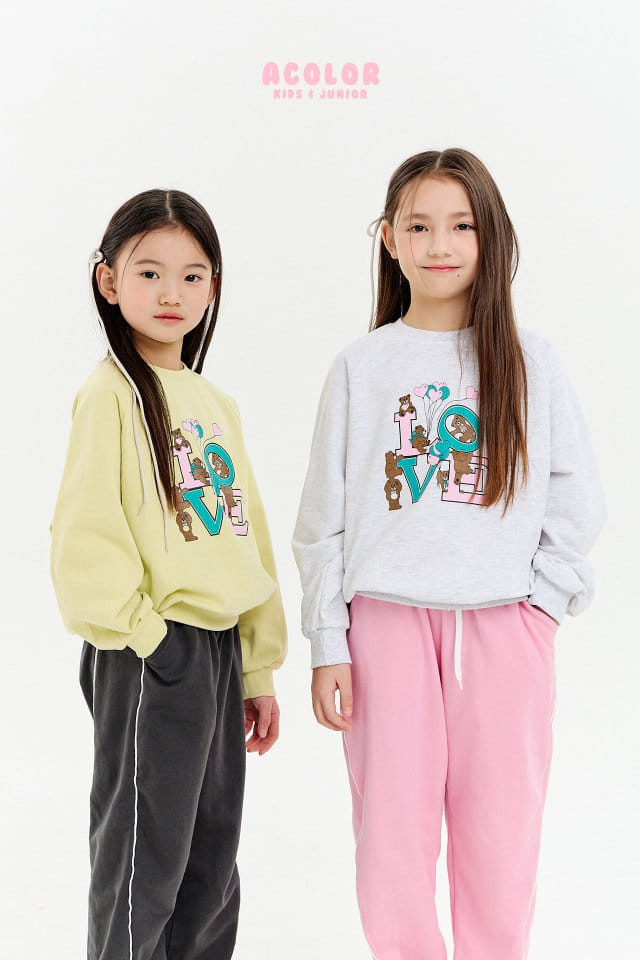 Acolor - Korean Children Fashion - #stylishchildhood - Love Bear Sweatshirt - 3