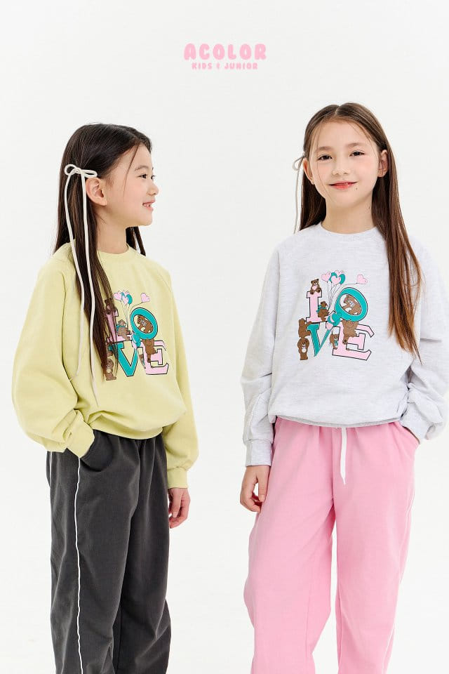 Acolor - Korean Children Fashion - #todddlerfashion - Love Bear Sweatshirt