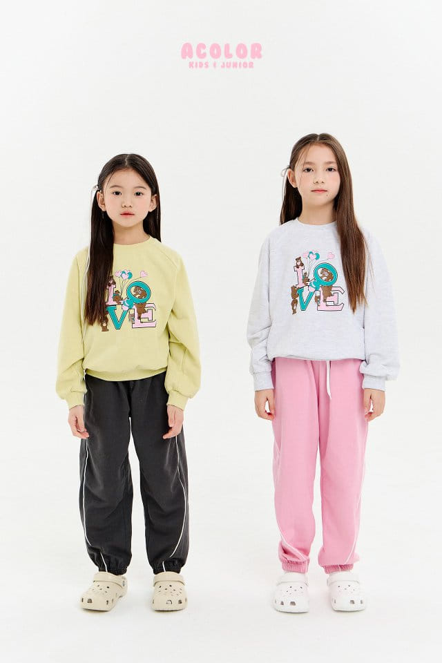 Acolor - Korean Children Fashion - #toddlerclothing - Love Bear Sweatshirt - 2