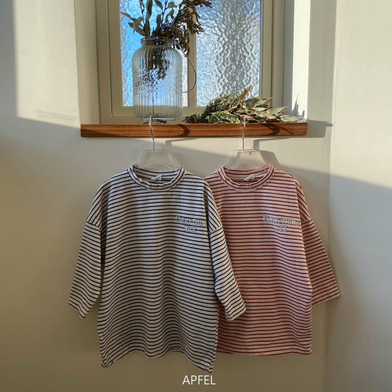 Apfel - Korean Children Fashion - #kidsshorts - Nice Long Stripes Tee