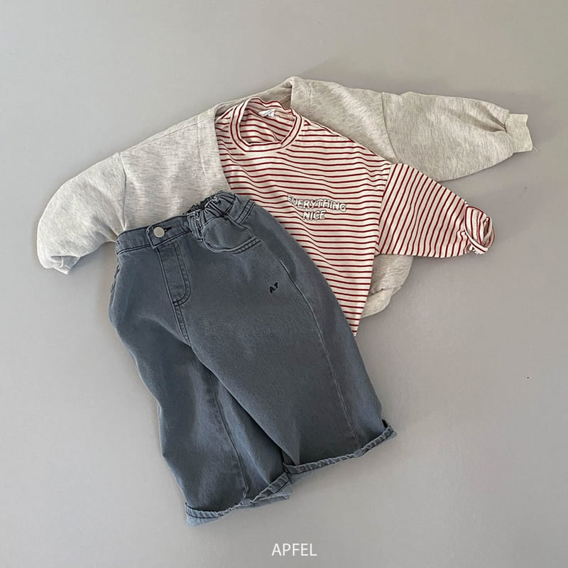 Apfel - Korean Children Fashion - #toddlerclothing - Clock Striaght Jeans - 7