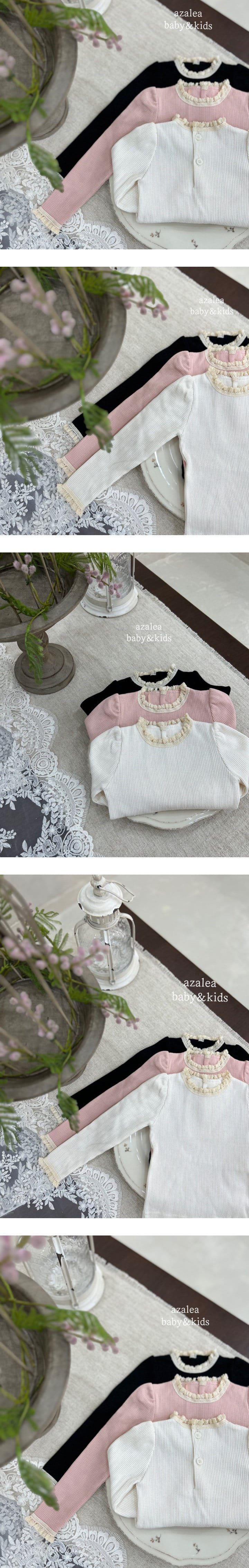 Azalea - Korean Baby Fashion - #babyboutique - Eyelet Lace Tee Bebe