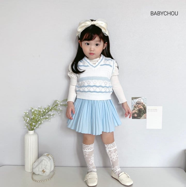 Babychou - Korean Children Fashion - #childrensboutique - Half Wrinkle Skirt - 5