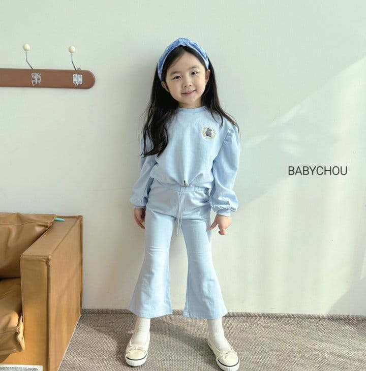 Babychou - Korean Children Fashion - #designkidswear - Peach Bear Top Bottom Set - 12