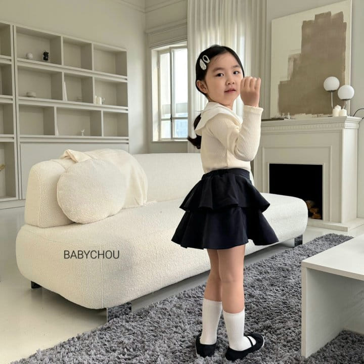 Babychou - Korean Children Fashion - #designkidswear - Twice Collar Tee - 4