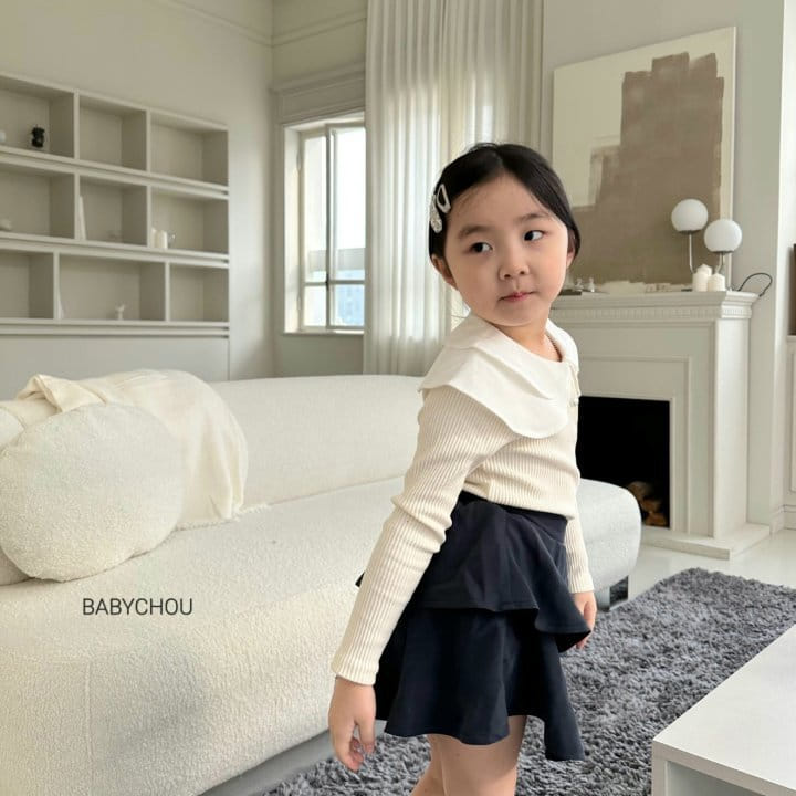 Babychou - Korean Children Fashion - #kidsshorts - Twice Collar Tee - 6