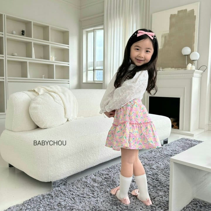 Babychou - Korean Children Fashion - #kidsstore - Embrodiery Frill Blouse - 5