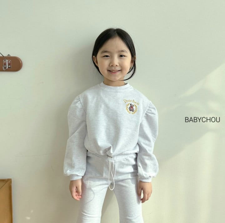 Babychou - Korean Children Fashion - #kidzfashiontrend - Peach Bear Top Bottom Set - 3