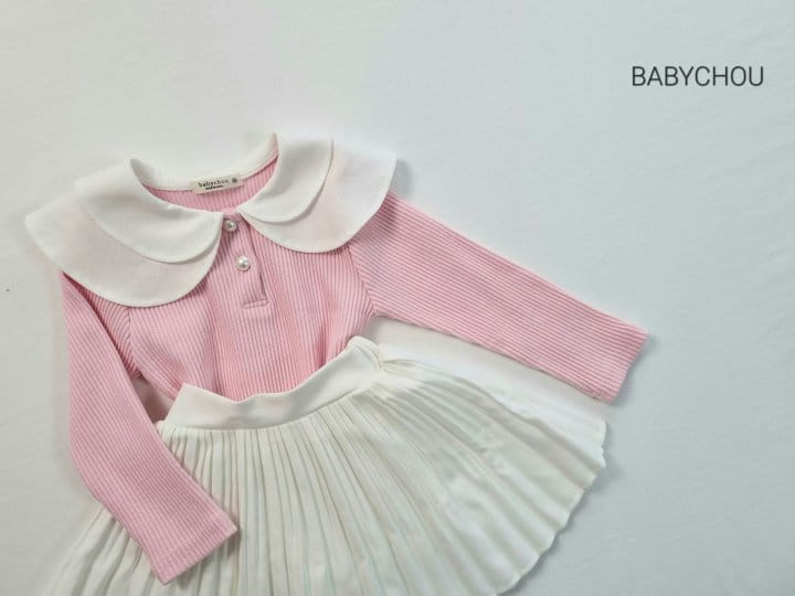 Babychou - Korean Children Fashion - #kidzfashiontrend - Twice Collar Tee - 8