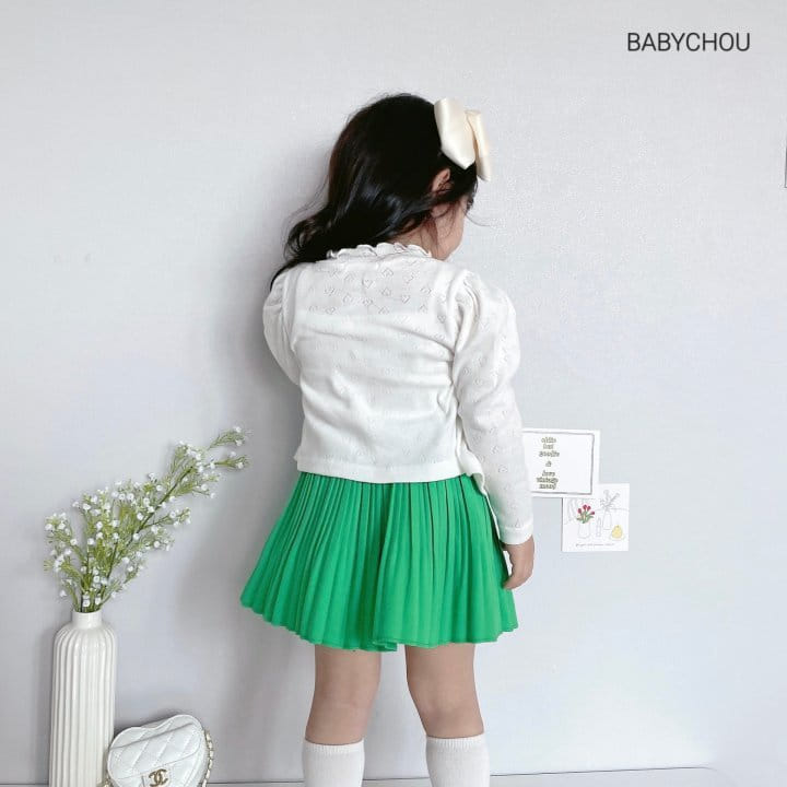 Babychou - Korean Children Fashion - #minifashionista - Heart Cardigan Set - 6