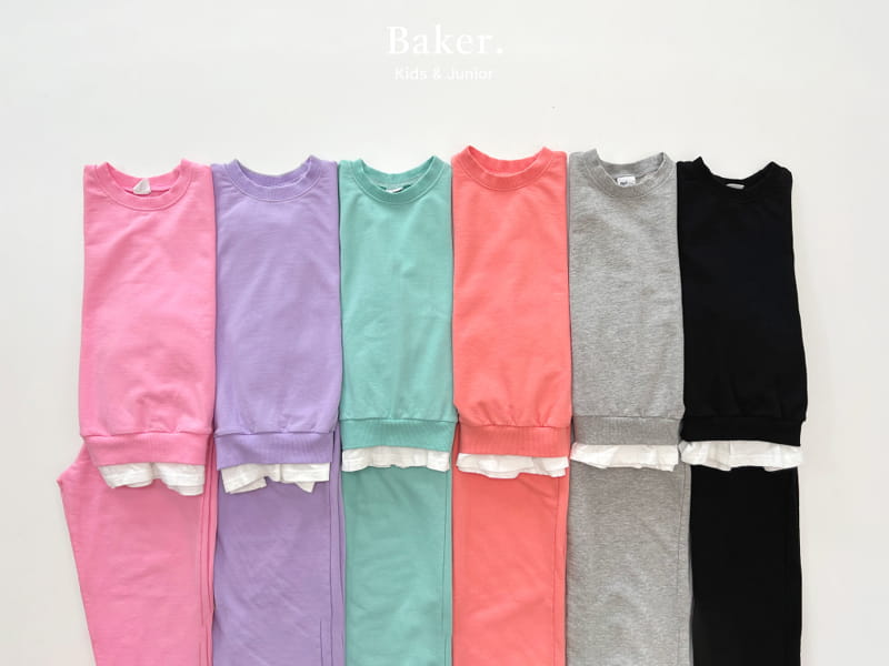 Baker - Korean Children Fashion - #childofig - Layered Sweatshirt Top Bottom Set - 8