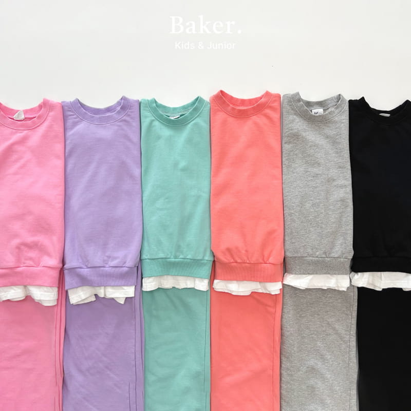 Baker - Korean Children Fashion - #childofig - Layered Sweatshirt Top Bottom Set - 9