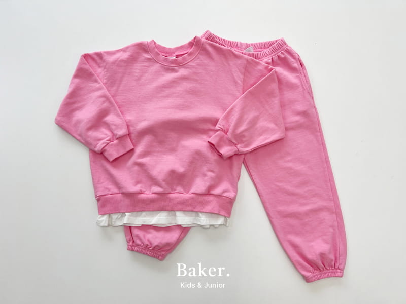 Baker - Korean Children Fashion - #discoveringself - Layered Sweatshirt Top Bottom Set - 12