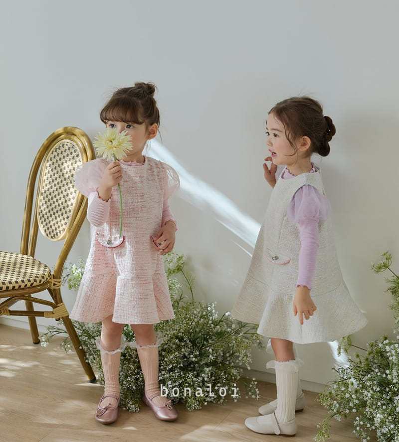 Bonaloi - Korean Children Fashion - #prettylittlegirls - Sol Mix One-piece - 4