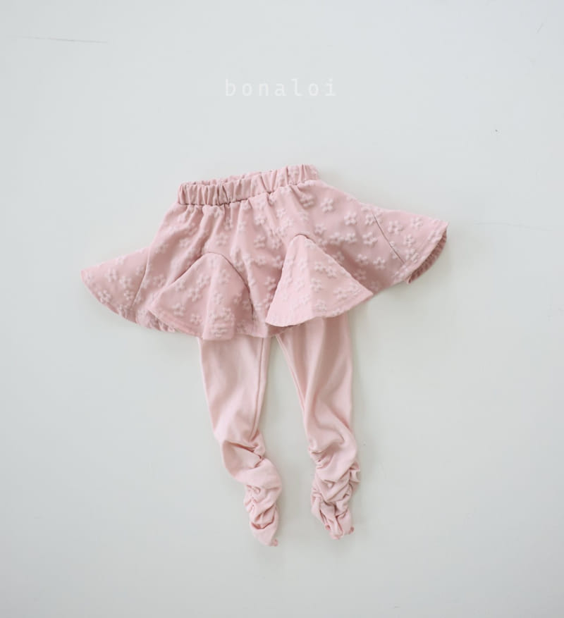 Bonaloi - Korean Children Fashion - #childrensboutique - Jaquard Shirring Skirt Leggings