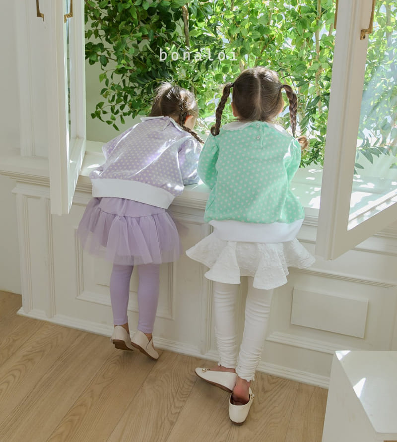 Bonaloi - Korean Children Fashion - #minifashionista - Jaquard Shirring Skirt Leggings - 11