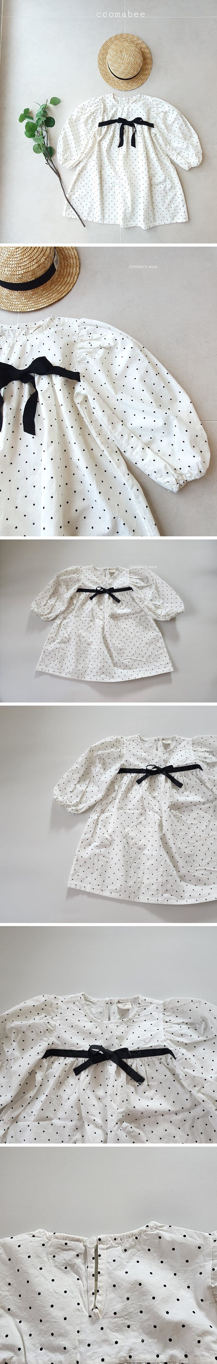 Ccomabee - Korean Children Fashion - #childofig - Dot Ribbon One-piece