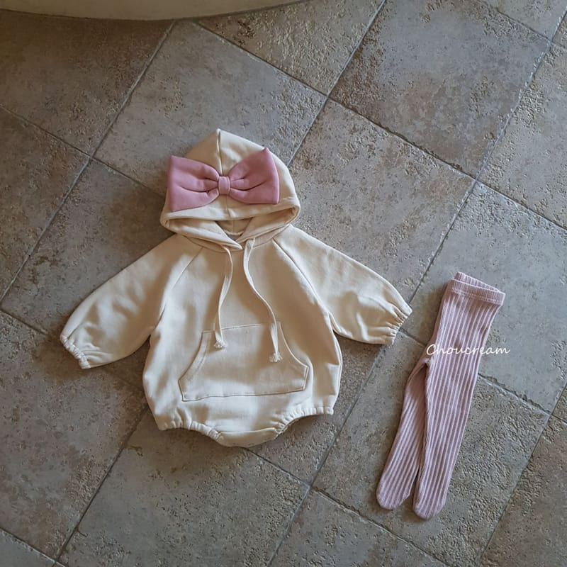 Choucream - Korean Baby Fashion - #babyboutiqueclothing - Ribbon Hoody Bodysuit - 9