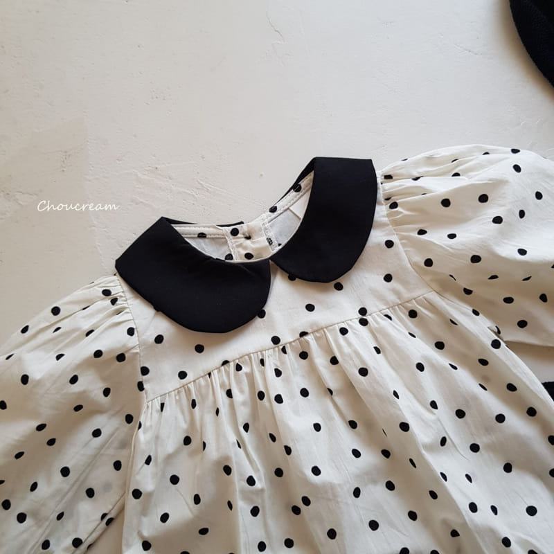 Choucream - Korean Baby Fashion - #babyfever - Dot Collar Bodysuit