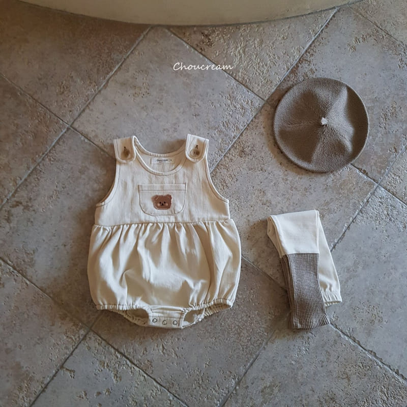 Choucream - Korean Baby Fashion - #babyfever - Bear Dungarees Bodysuit