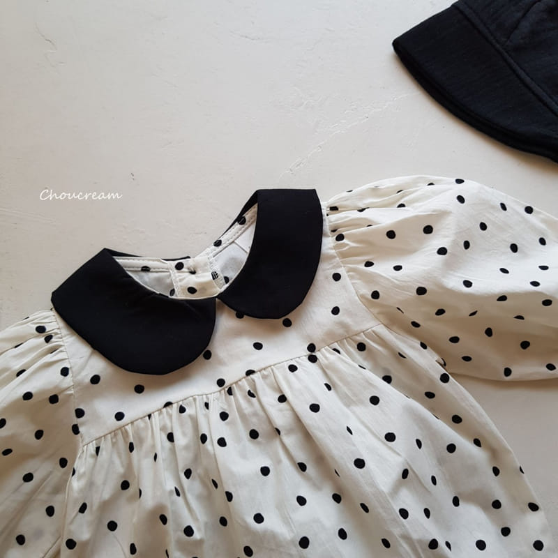 Choucream - Korean Baby Fashion - #babygirlfashion - Dot Collar Bodysuit - 2