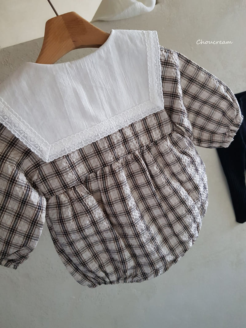 Choucream - Korean Baby Fashion - #babylifestyle - Check Collar Bodysuit - 10