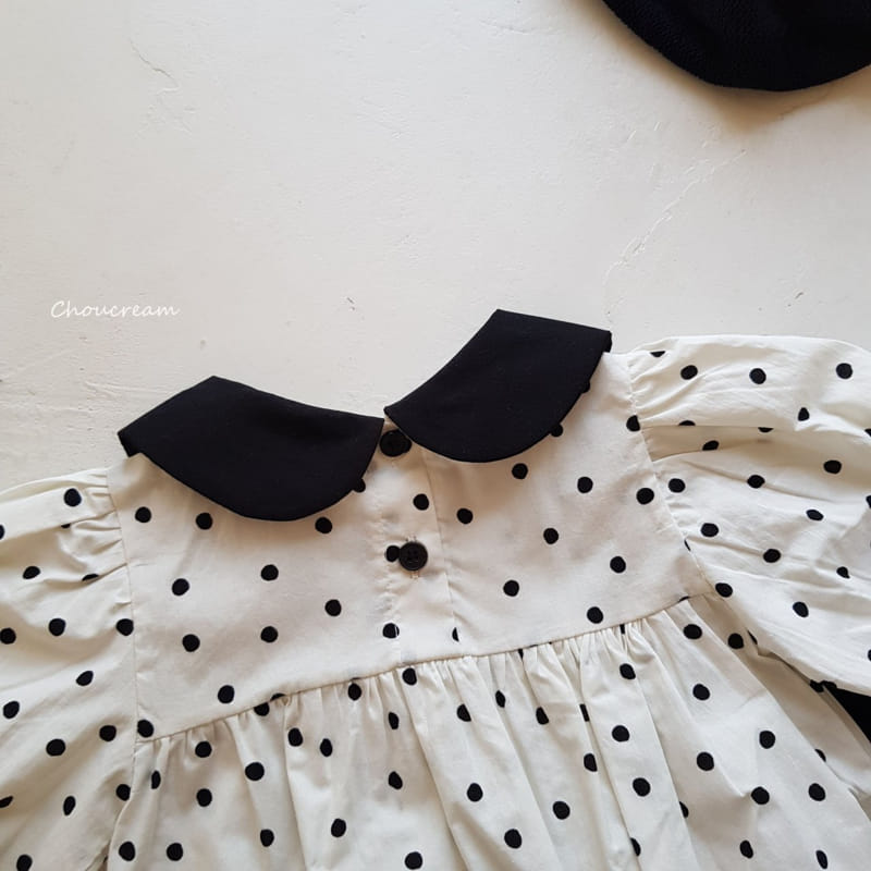 Choucream - Korean Baby Fashion - #babylifestyle - Dot Collar Bodysuit - 3