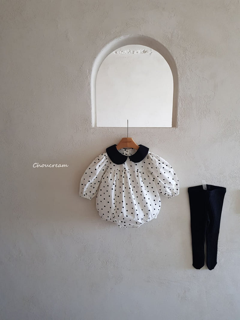 Choucream - Korean Baby Fashion - #babylifestyle - Dot Collar Bodysuit - 4