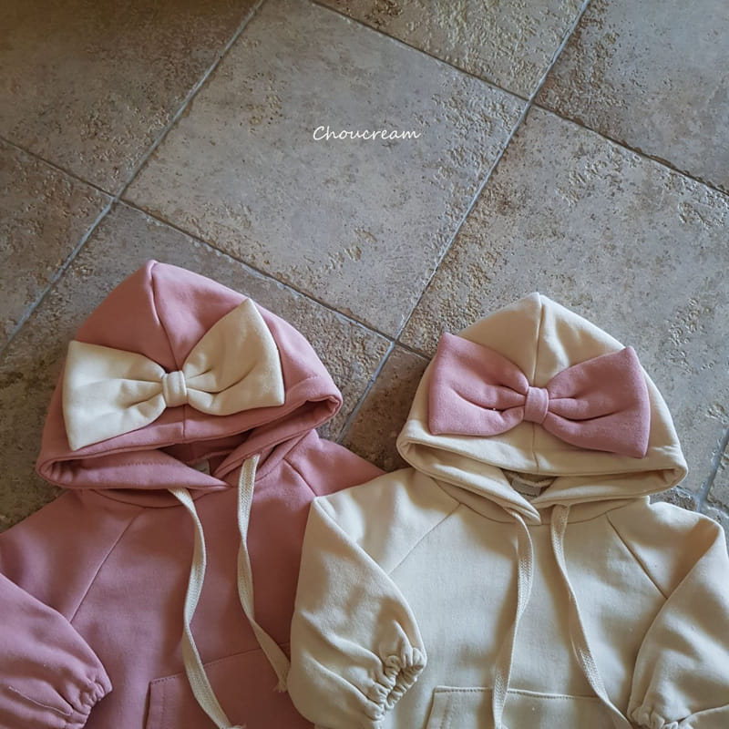 Choucream - Korean Baby Fashion - #babyootd - Ribbon Hoody Bodysuit