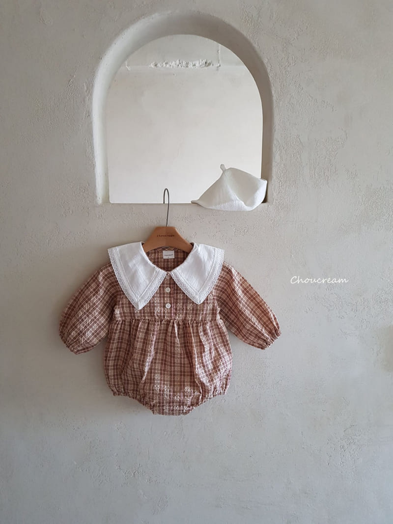 Choucream - Korean Baby Fashion - #babyootd - Check Collar Bodysuit - 12