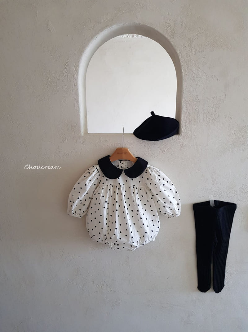 Choucream - Korean Baby Fashion - #babyootd - Dot Collar Bodysuit - 5