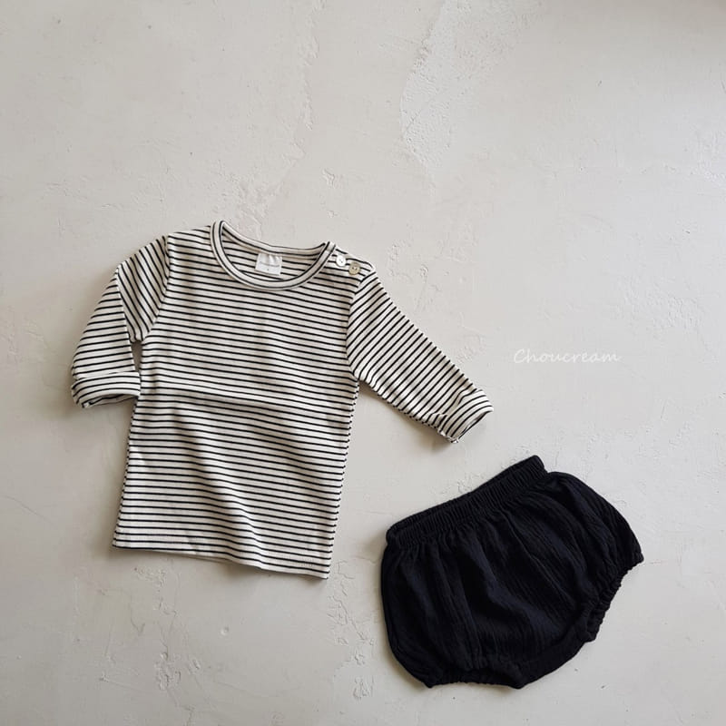 Choucream - Korean Baby Fashion - #babyootd - Bebe Stripes Tee - 2