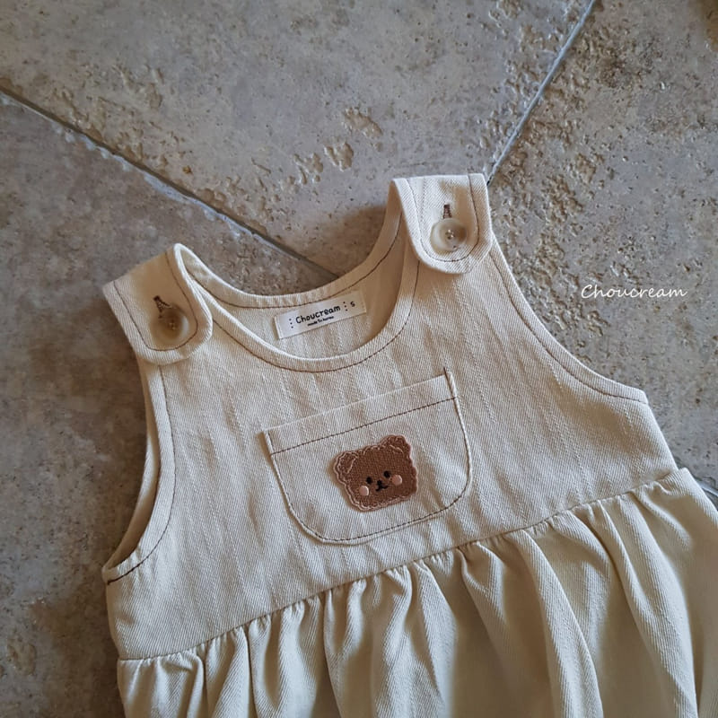 Choucream - Korean Baby Fashion - #babyootd - Bear Dungarees Bodysuit - 5