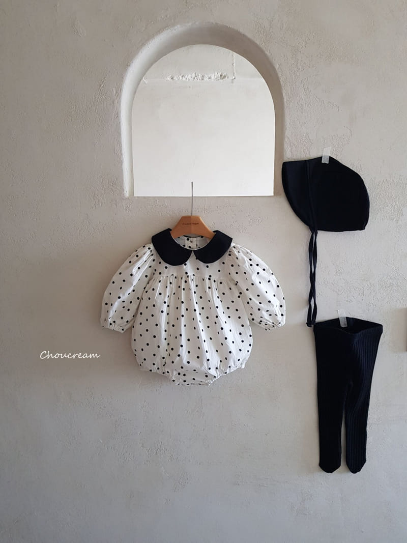 Choucream - Korean Baby Fashion - #babyoutfit - Dot Collar Bodysuit - 6