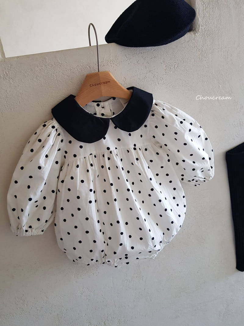 Choucream - Korean Baby Fashion - #babyoutfit - Dot Collar Bodysuit - 7