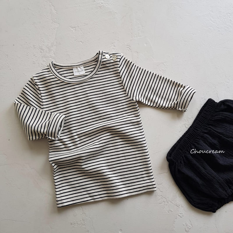 Choucream - Korean Baby Fashion - #babyoutfit - Bebe Stripes Tee - 3