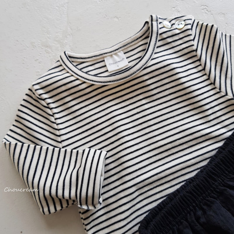 Choucream - Korean Baby Fashion - #babyoutfit - Bebe Stripes Tee - 4