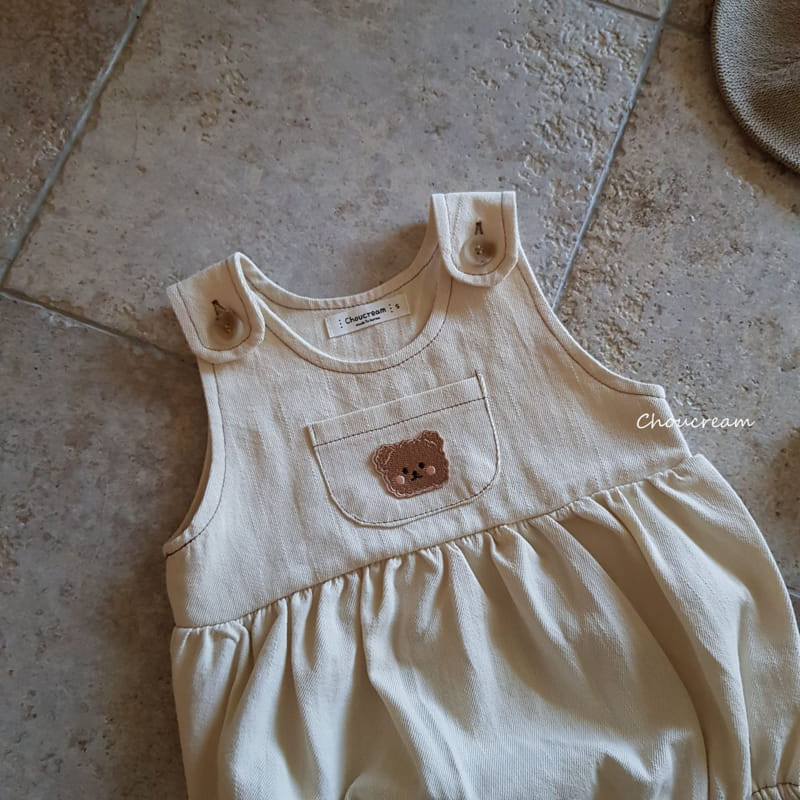 Choucream - Korean Baby Fashion - #babyoutfit - Bear Dungarees Bodysuit - 7