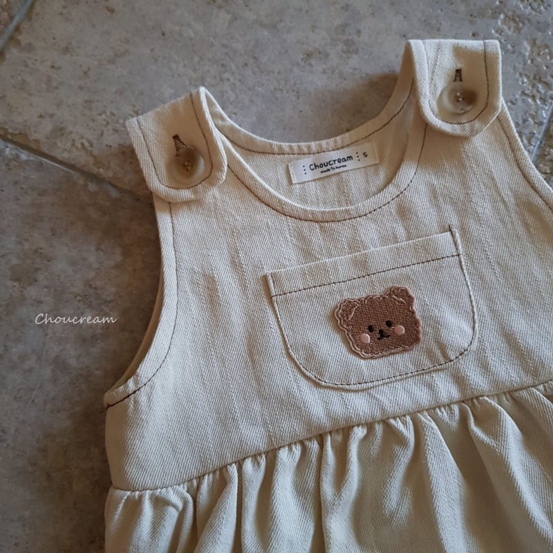 Choucream - Korean Baby Fashion - #babywear - Bear Dungarees Bodysuit - 8