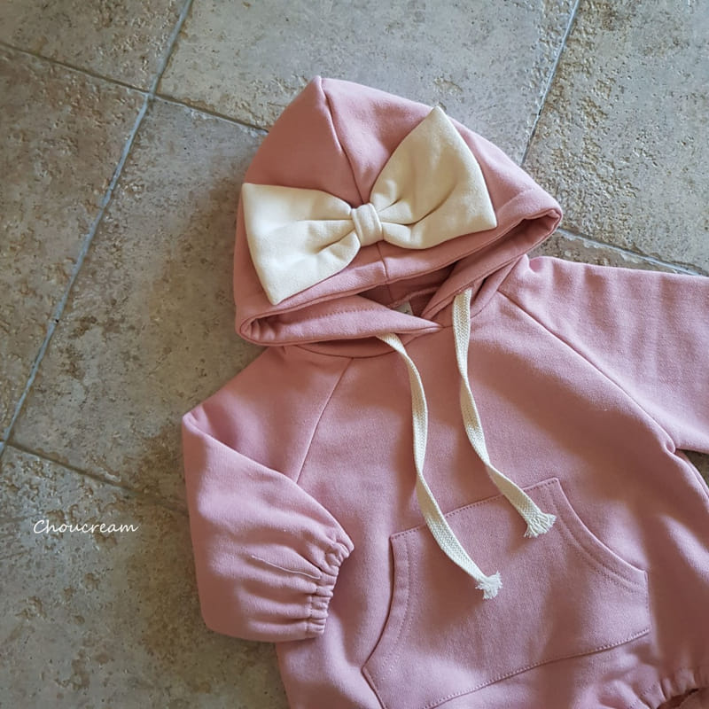 Choucream - Korean Baby Fashion - #onlinebabyboutique - Ribbon Hoody Bodysuit - 5