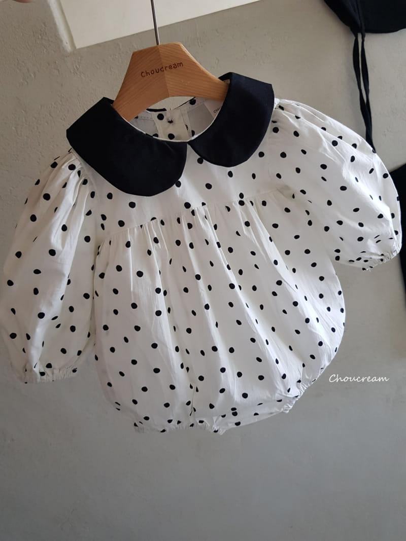 Choucream - Korean Baby Fashion - #onlinebabyboutique - Dot Collar Bodysuit - 9