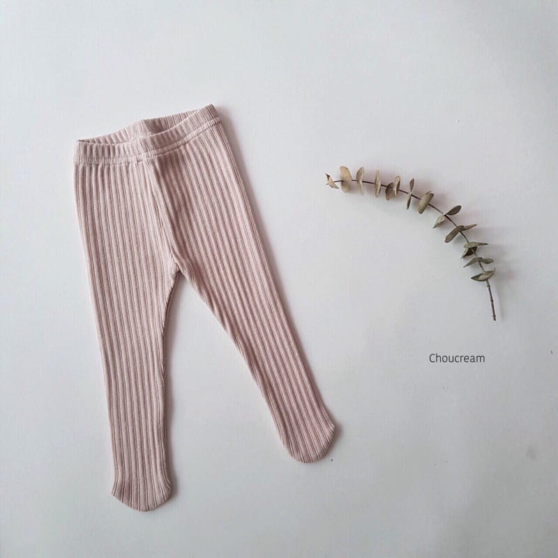 Choucream - Korean Baby Fashion - #onlinebabyshop - Rib Foot Leggings - 5