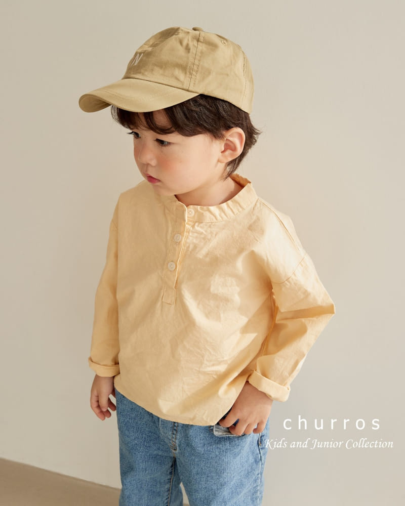 Churros - Korean Children Fashion - #littlefashionista - Classic Henry Neck Shirt