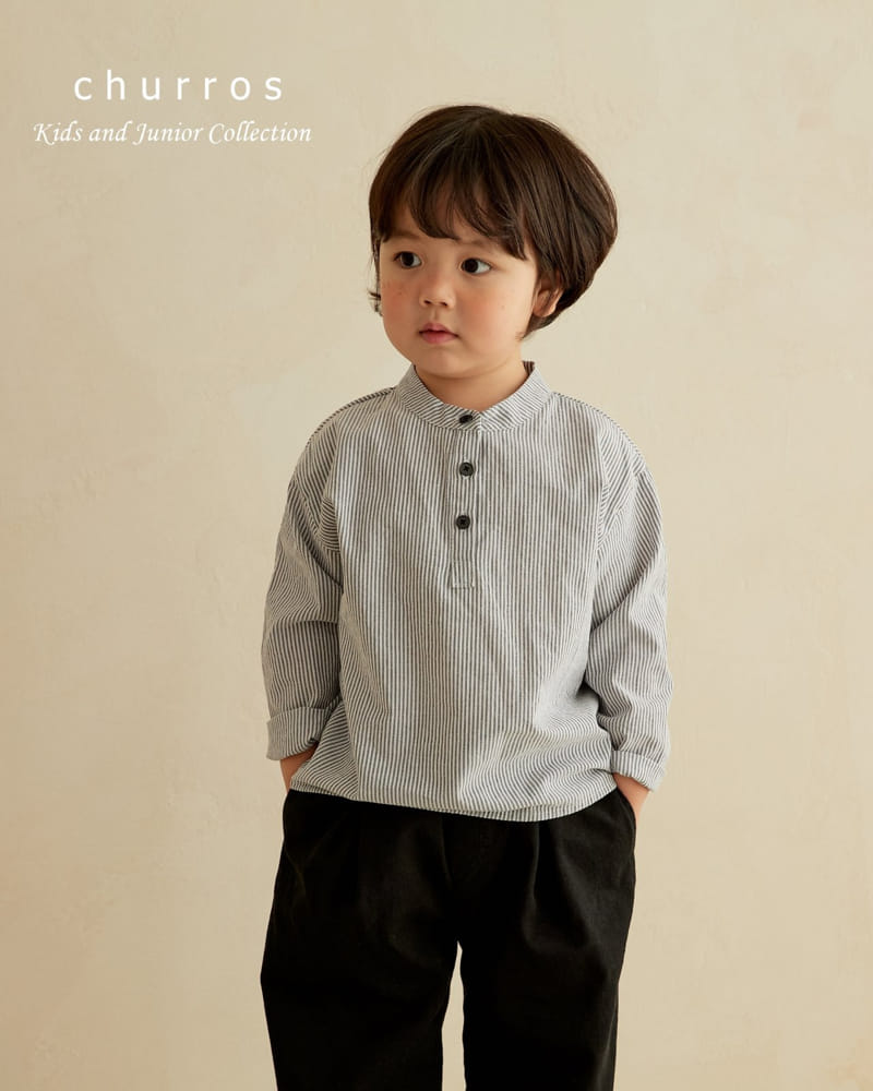 Churros - Korean Children Fashion - #magicofchildhood - Classic Henry Neck Shirt - 2