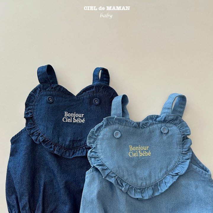 Ciel De Maman - Korean Baby Fashion - #babyoutfit - Bon Jour Denim Bodysuit - 6