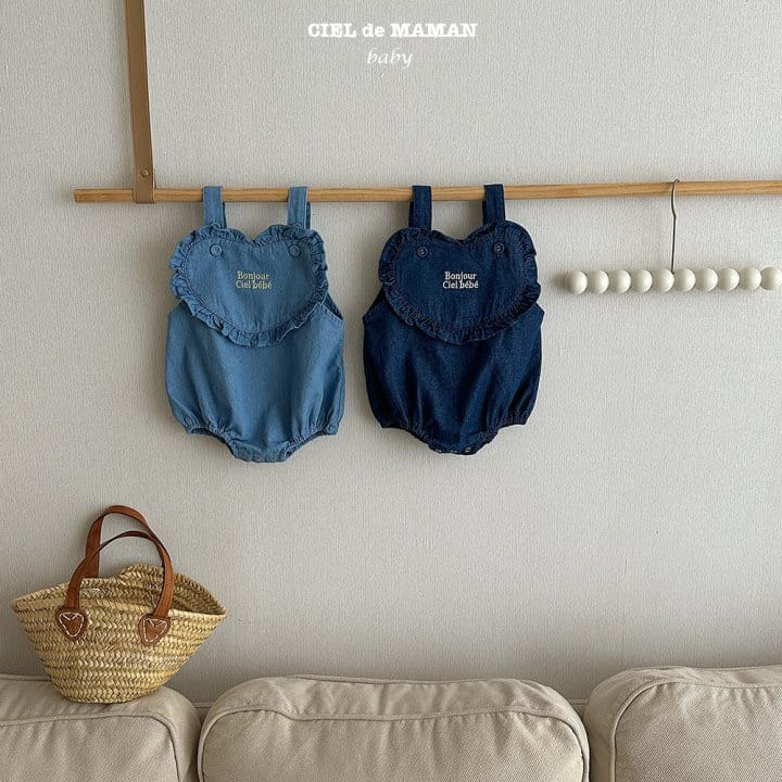 Ciel De Maman - Korean Baby Fashion - #onlinebabyboutique - Bon Jour Denim Bodysuit - 9