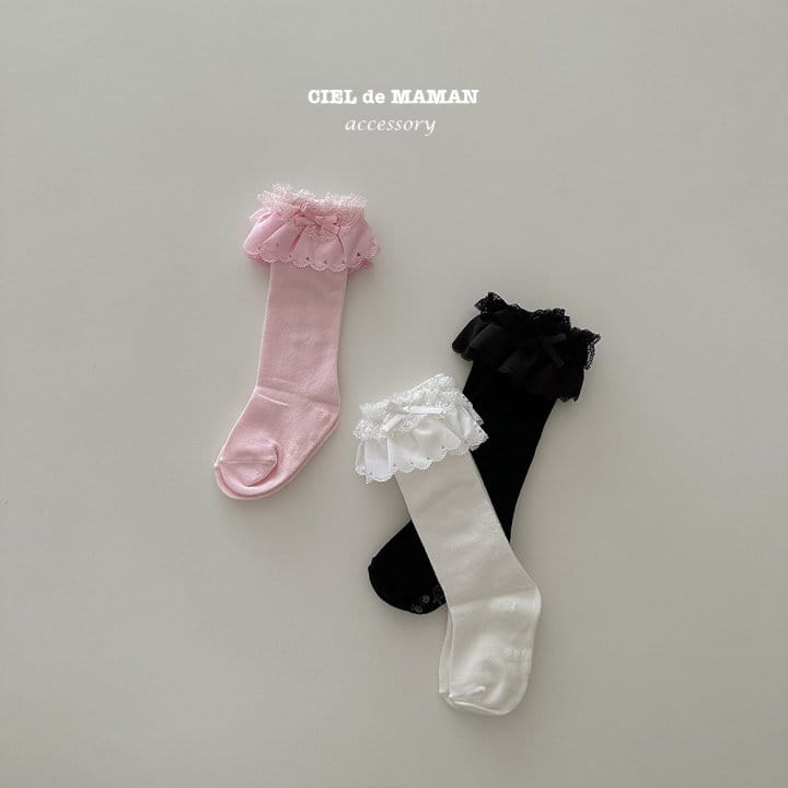 Ciel De Maman - Korean Children Fashion - #littlefashionista - Cancan Lace Knee Socks - 9