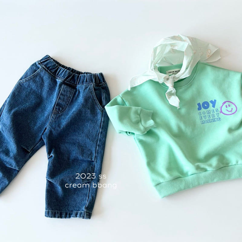 Cream Bbang - Korean Children Fashion - #designkidswear - Dart Denim Wide Pants - 7