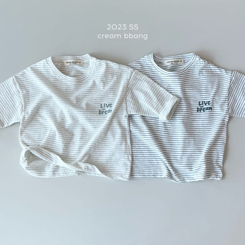 Cream Bbang - Korean Children Fashion - #designkidswear - Live Stripes Tee - 2