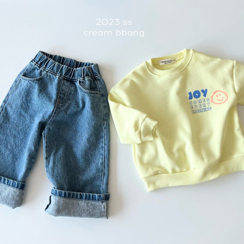 Cream Bbang - Korean Children Fashion - #kidsshorts - Joy Smile Sweatshirt - 12